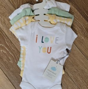 Cloud Island 4-pack Onesies